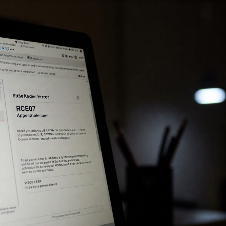 Rce07 error us visa scheduling