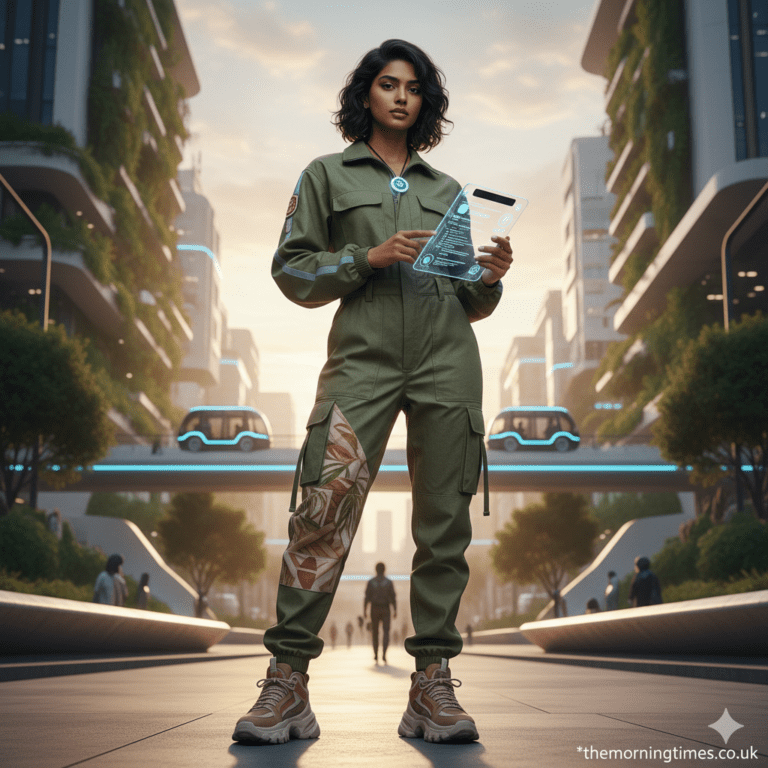 Sustainable Streetwear Trends 2026: Why Eco-Friendly is the New Cool A stylish model wearing eco-friendly sustainable streetwear trends 2026 - themorningtimes.co.uk