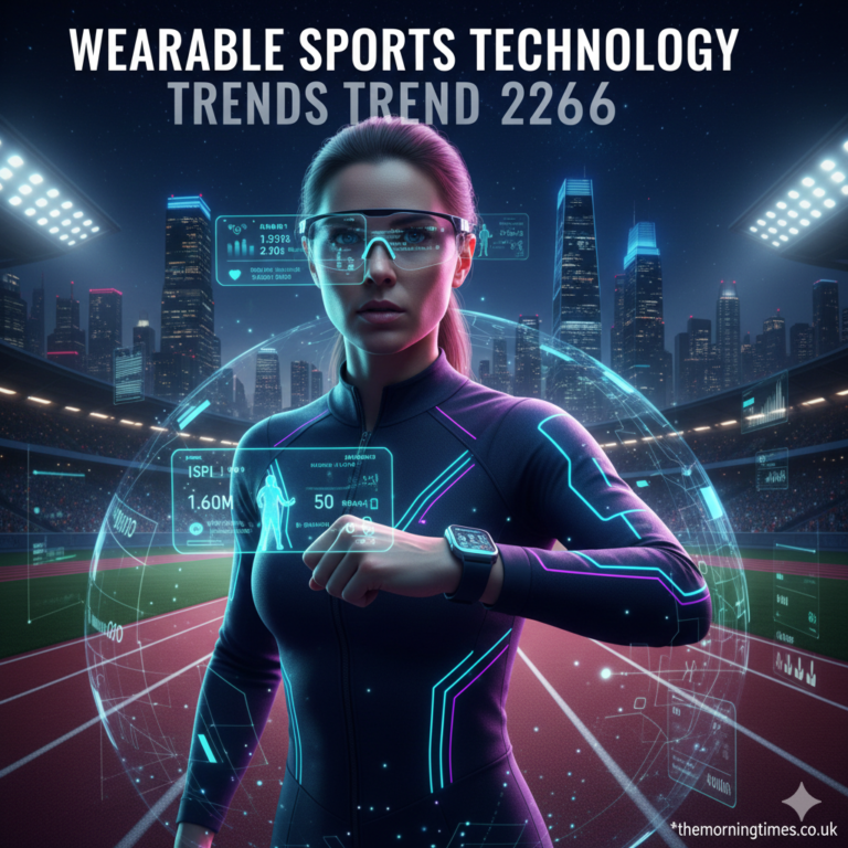 An athlete wearing smart tech gear representing Wearable Sports Technology Trends 2026 - themorningtimes.co.uk