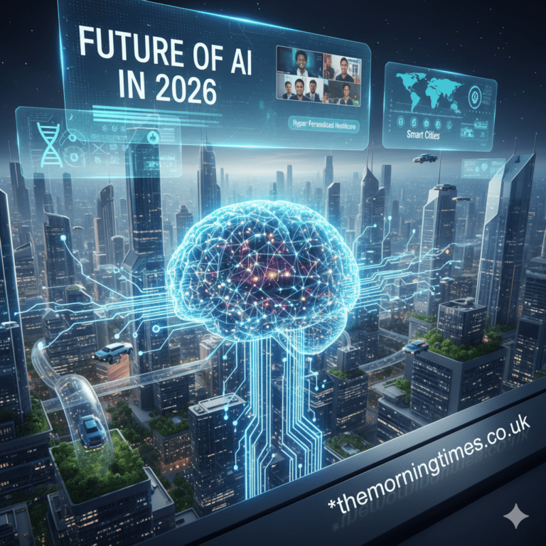 A digital brain representing the Future of AI in 2026 - themorningtimes.co.uk
